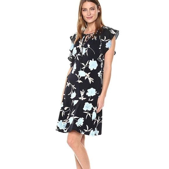 Ellen Tracy Flouncy Sleeve Dress (G7) - Picture 1 of 8